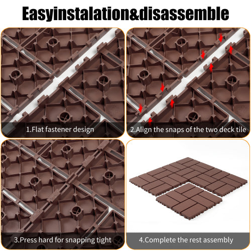 44 Pack Brown Interlocking Deck Tiles