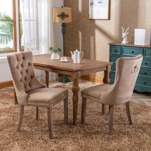 Nikki Collection 2-Pcs Blue&Chrome Velvet Dining Chairs (DE1701BL)