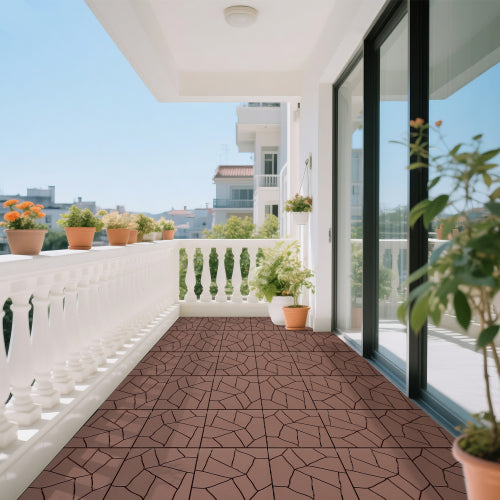 44 Pack Brown Stone - Style Interlocking Deck Tiles