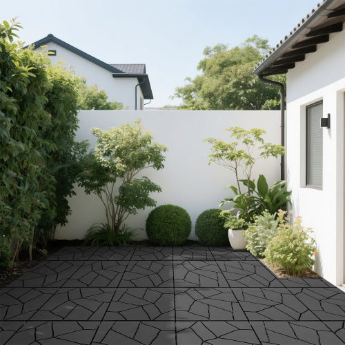 44 Pack Dark Gray H - Style Interlocking Deck Tiles