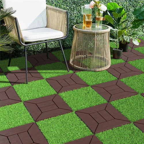 44 Pack New Style Brown Interlocking Deck Tiles