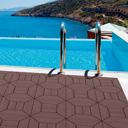 44 Pack New Style Brown Interlocking Deck Tiles