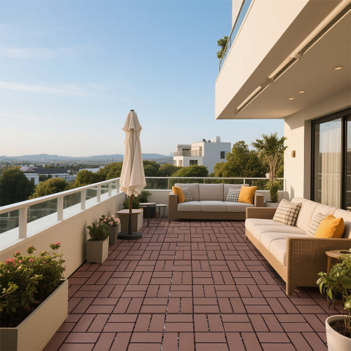 44 Pack Brown Interlocking Deck Tiles