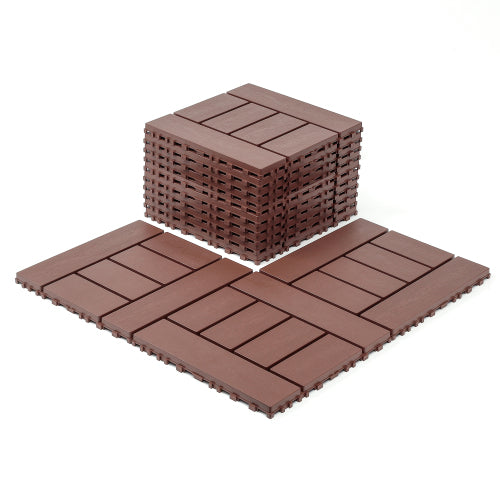 44 Pack Brown H - Style Interlocking Deck Tiles