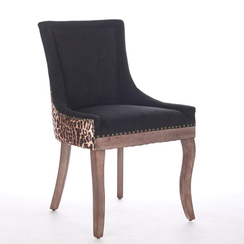 A&A Furniture 2-Pcs Leopard Print Ultra Side Dining Chairs (DE1807LP)