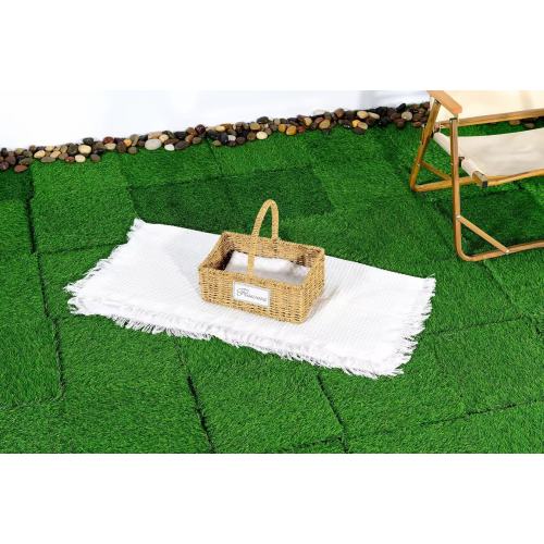 Interlocking Artificial Grass Tiles (36pcs, Green)