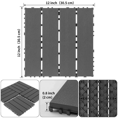 44 Pack Dark Gray Interlocking Deck Tiles