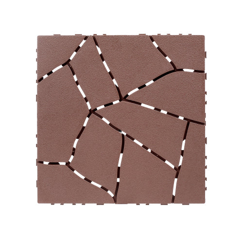 44 Pack Brown Stone - Style Interlocking Deck Tiles