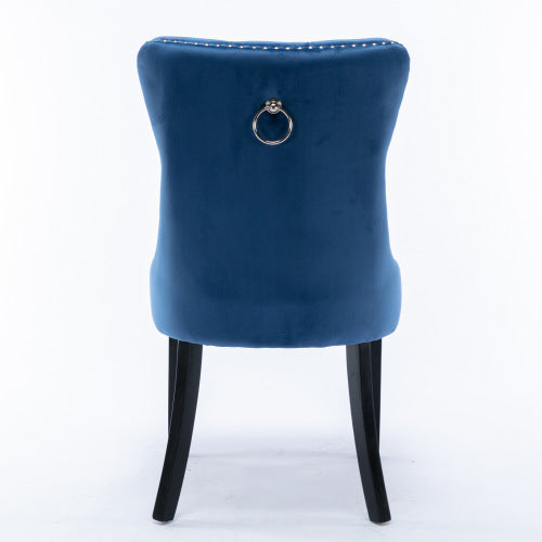 Nikki Collection 2-Pcs Blue Velvet Dining Chairs (DE2001BL)