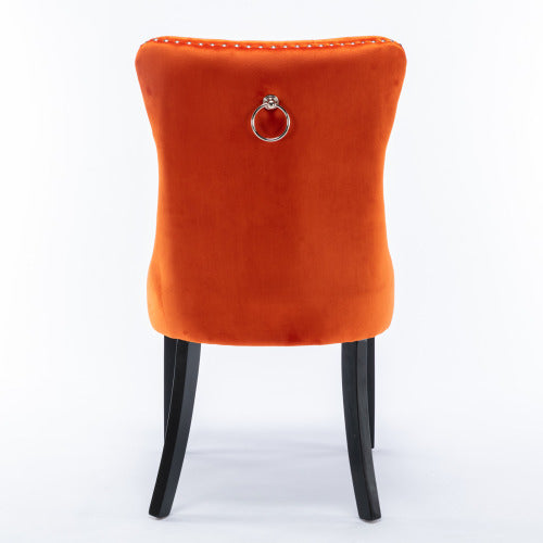 Nikki Collection 2-Pcs Orange Velvet Dining Chairs (DE2001OG)