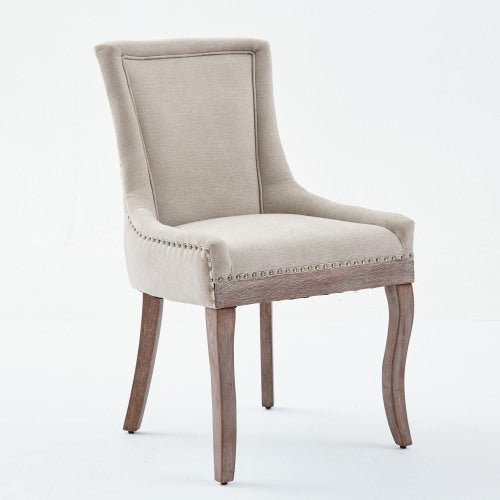 A&A Furniture 2-Pcs Beige Ultra Side Dining Chairs (DE1807BG)