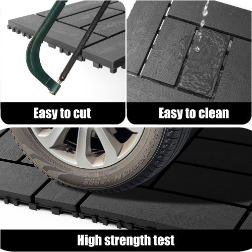 44 Pack ZZ Style Dark Gray Interlocking Deck Tiles