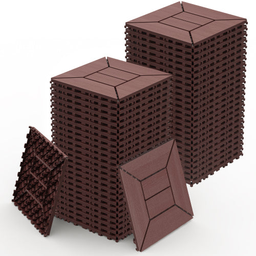 44 Pack New Style Brown Interlocking Deck Tiles