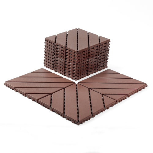 44 Pack Brown Interlocking Deck Tiles