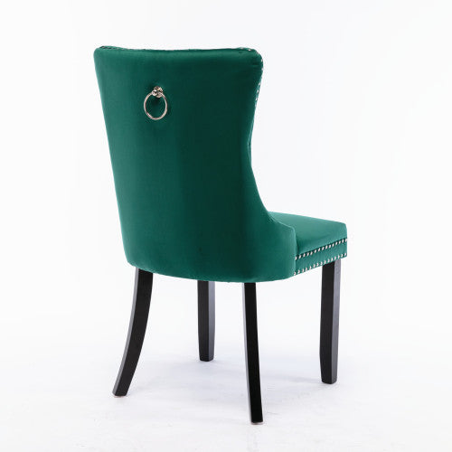 Nikki Collection 2-Pcs Green Velvet Dining Chairs (DE2001GN)