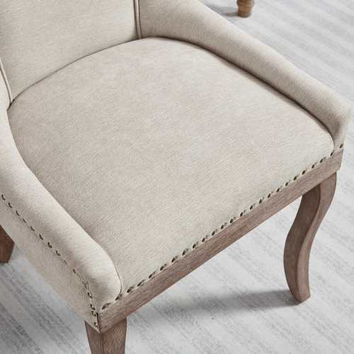 A&A Furniture 2-Pcs Beige Ultra Side Dining Chairs (DE1807BG)