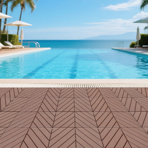 44 Pack Brown Interlocking Deck Tiles