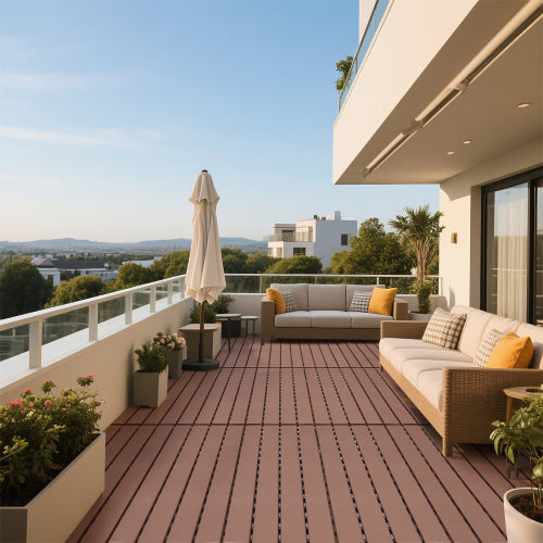 22 Pack Brown 2FT Interlocking Patio Deck Tiles