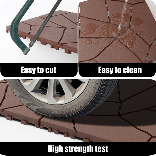 44 Pack Brown Stone - Style Interlocking Deck Tiles