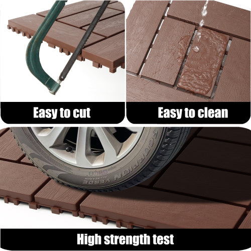44 Pack ZZ Style Brown Interlocking Deck Tiles