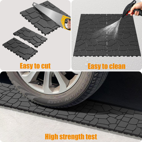 44 Pack Dark Gray New Stone - texture Interlocking Patio Deck Tiles
