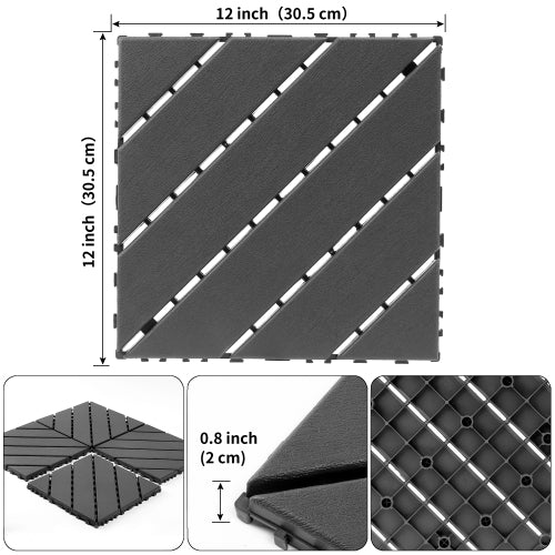 44 Pack Dark Grey Interlocking Deck Tiles