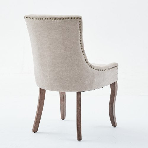 A&A Furniture 2-Pcs Beige Ultra Side Dining Chairs (DE1807BG)