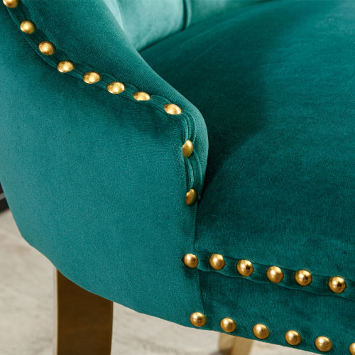 Modern Tufted Velvet Dining Chair Set (Green, DE1601GN)