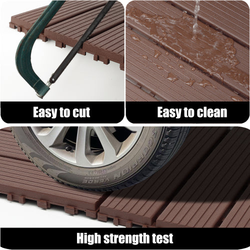 44 Pack Brown Interlocking Deck Tiles