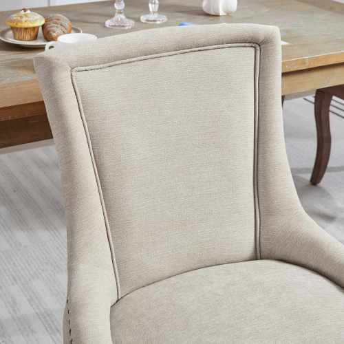 A&A Furniture 2-Pcs Beige Ultra Side Dining Chairs (DE1807BG)