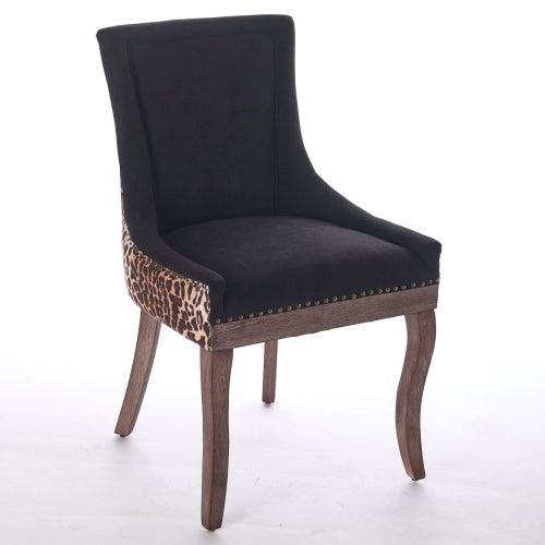 A&A Furniture 2-Pcs Leopard Print Ultra Side Dining Chairs (DE1807LP)