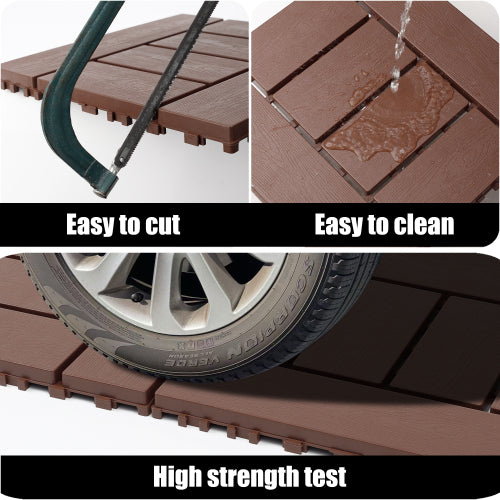 44 Pack Brown H - Style Interlocking Deck Tiles