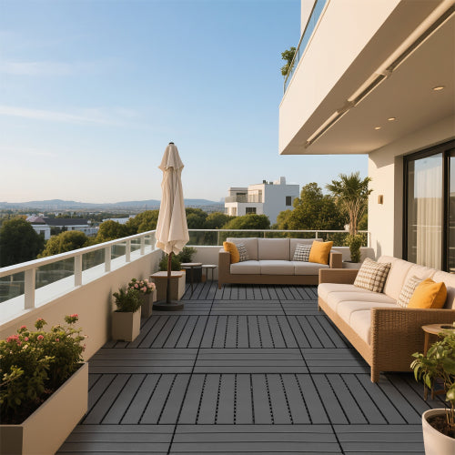 22 Pack Dark Gray 2FT Interlocking Patio Deck Tiles