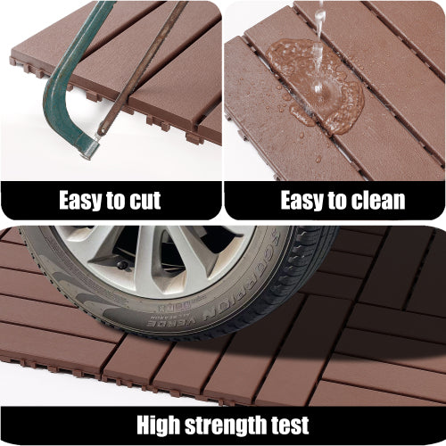 44 Pack Brown Interlocking Deck Tiles