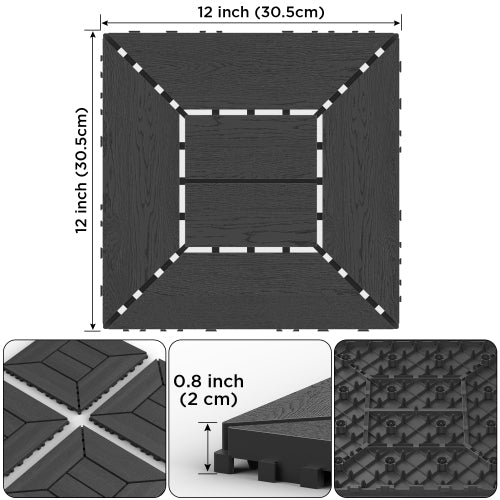 44 Pack New Style Dark Gray Interlocking Deck Tiles
