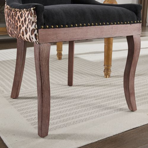 A&A Furniture 2-Pcs Leopard Print Ultra Side Dining Chairs (DE1807LP)