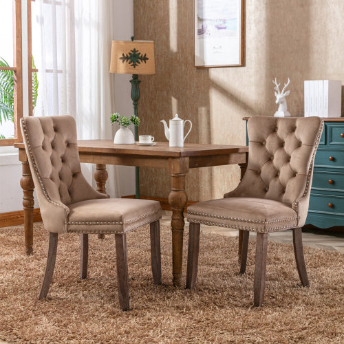 Nikki Collection 2-Pcs Blue&Chrome Velvet Dining Chairs (DE1701BL)