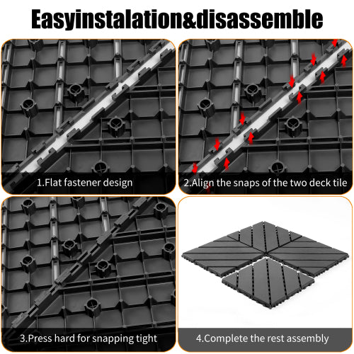 44 Pack Dark Grey Interlocking Deck Tiles