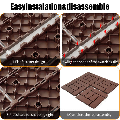 44 Pack ZZ Style Brown Interlocking Deck Tiles