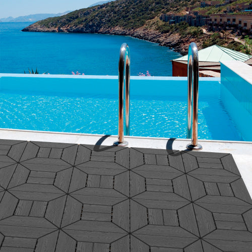 44 Pack New Style Dark Gray Interlocking Deck Tiles