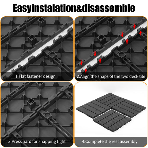 44 Pack Dark Grey Interlocking Deck Tiles