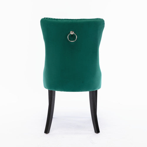 Nikki Collection 2-Pcs Green Velvet Dining Chairs (DE2001GN)