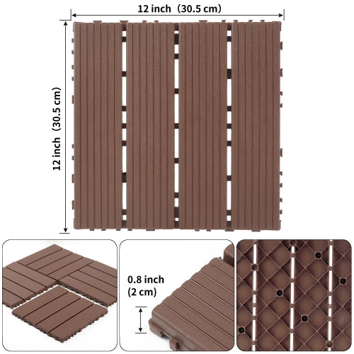 44 Pack Brown Interlocking Deck Tiles