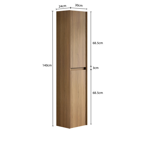DACI 140cm Badezimmer-Wandschrank (2 Türen + Fächer, Espressofarbe)