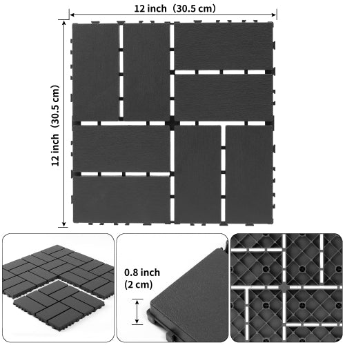 44 Pack Dark Gray Interlocking Deck Tiles