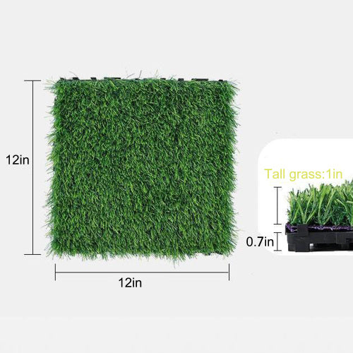 Interlocking Artificial Grass Tiles (36pcs, Green)