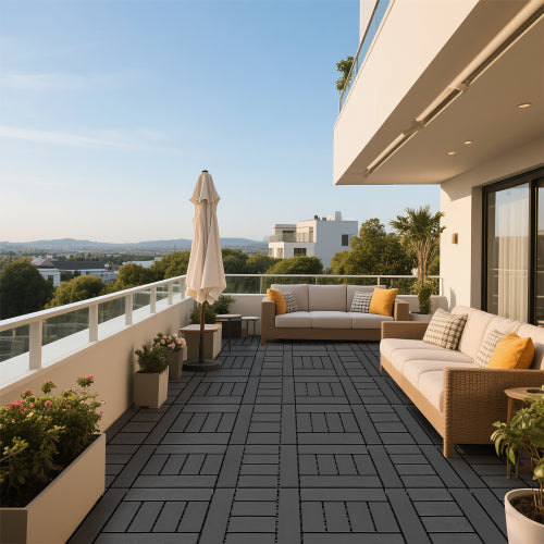 44 Pack Dark Gray H - Style Interlocking Deck Tiles