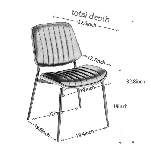 2-Pcs Gray Faux Leather Dining Chairs (DE1849GY)
