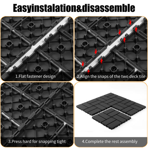 44 Pack Dark Gray Interlocking Deck Tiles