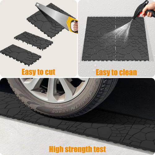 44 Pack Dark Gray 12" Stone - texture Interlocking Patio Deck Tiles